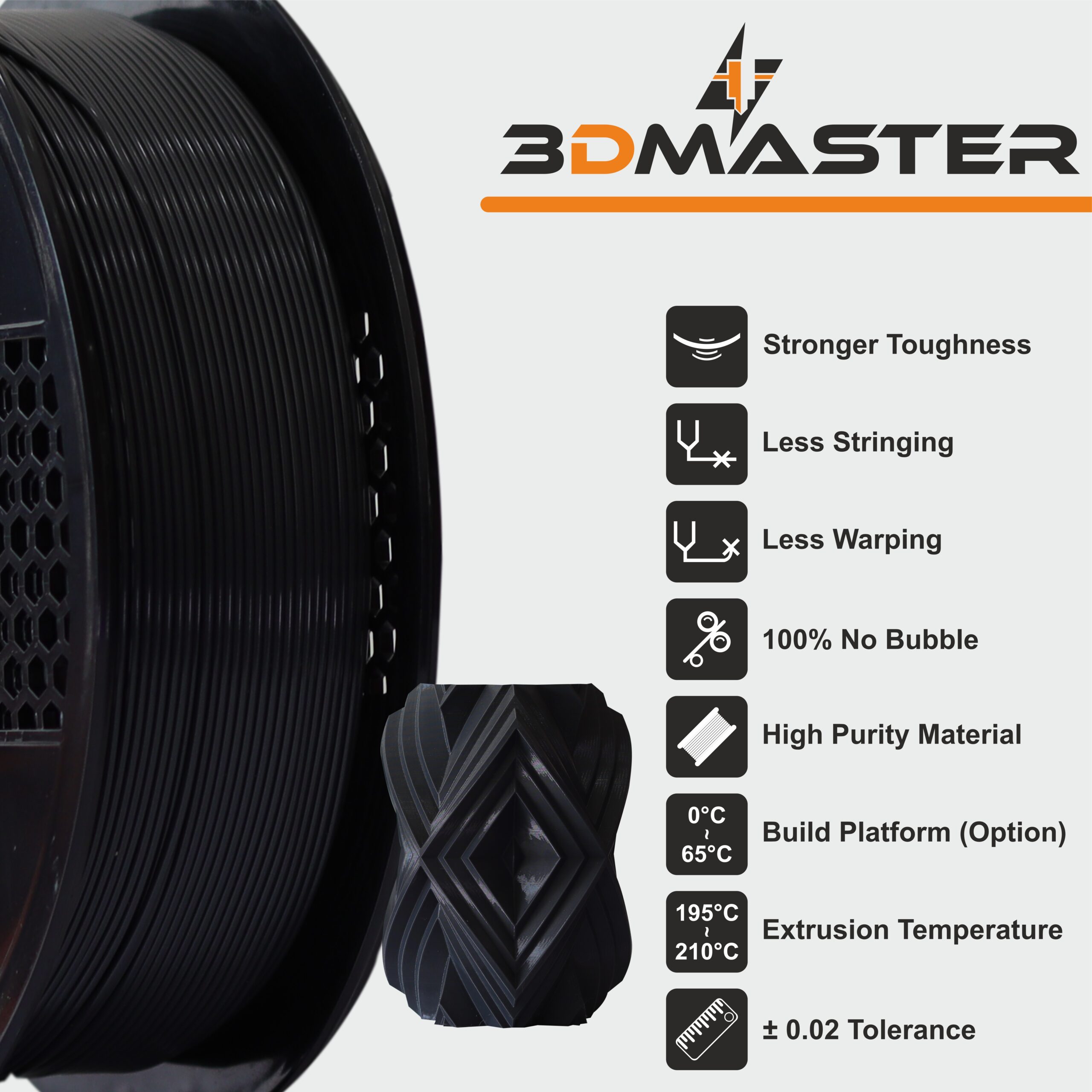 PLA +1.75MM Dark Grey (1)