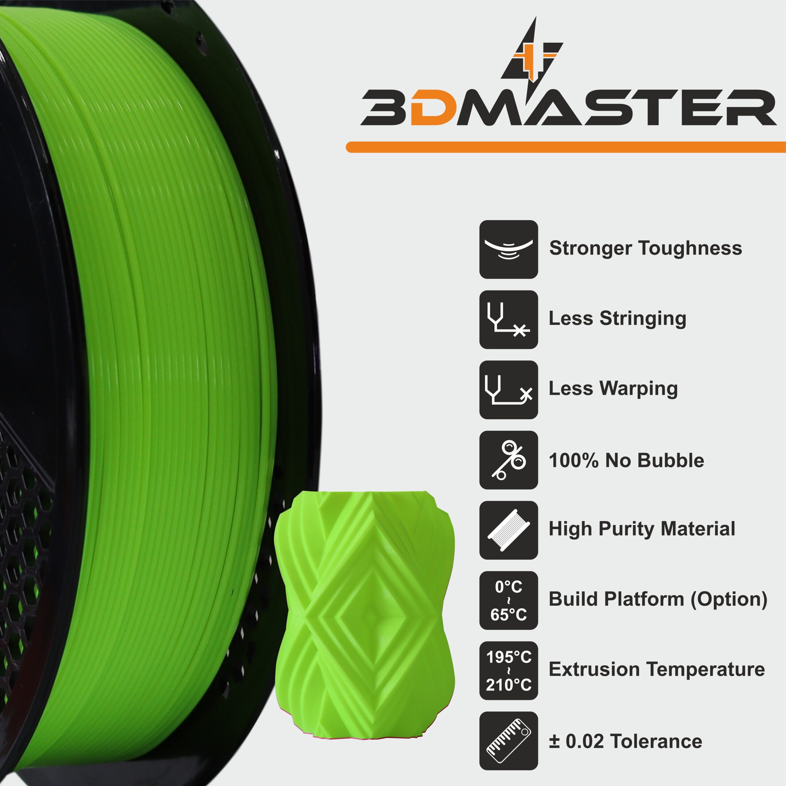 PLA +1.75MM FLUORESCENT Green (1)