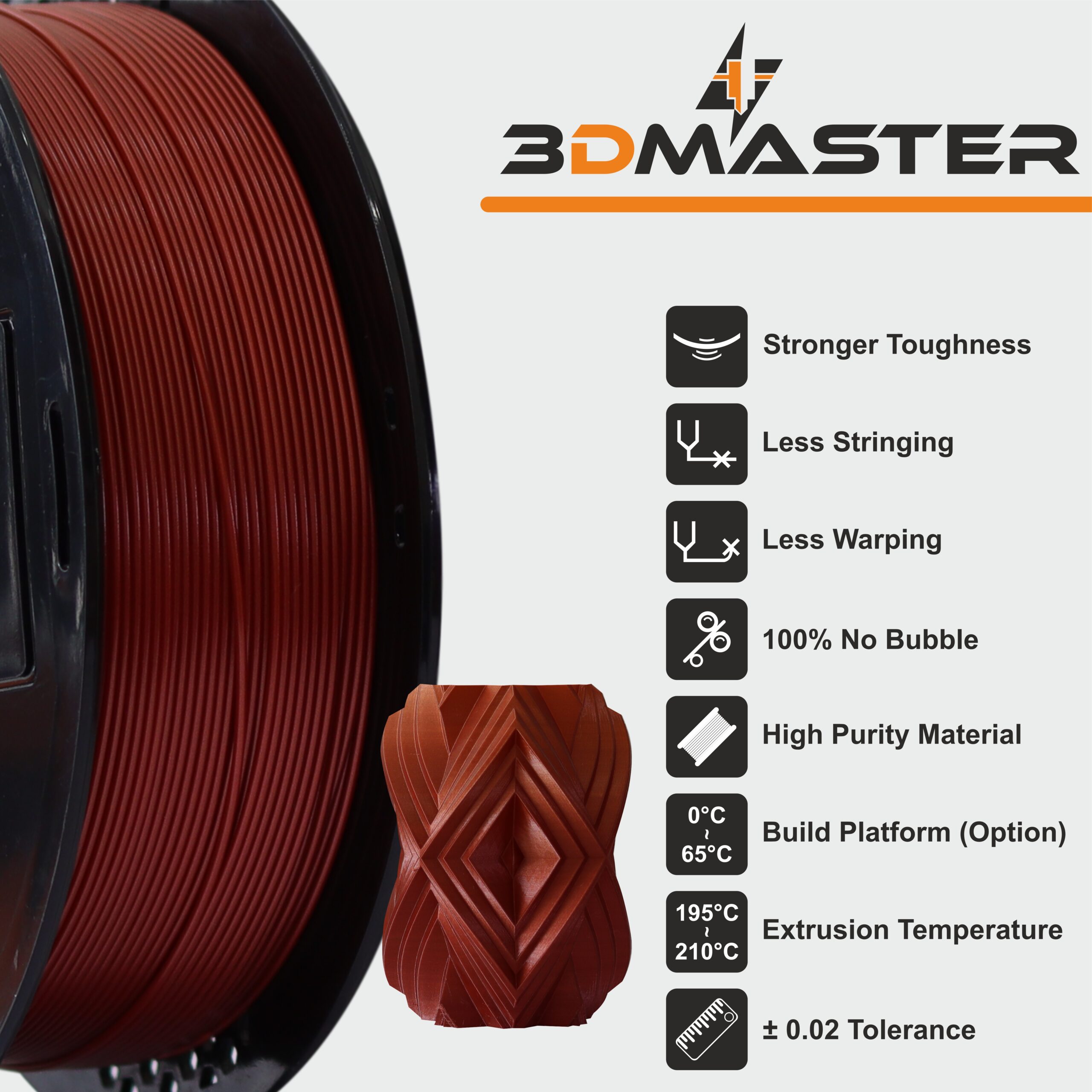 PLA +1.75MM Metal Copper (1)