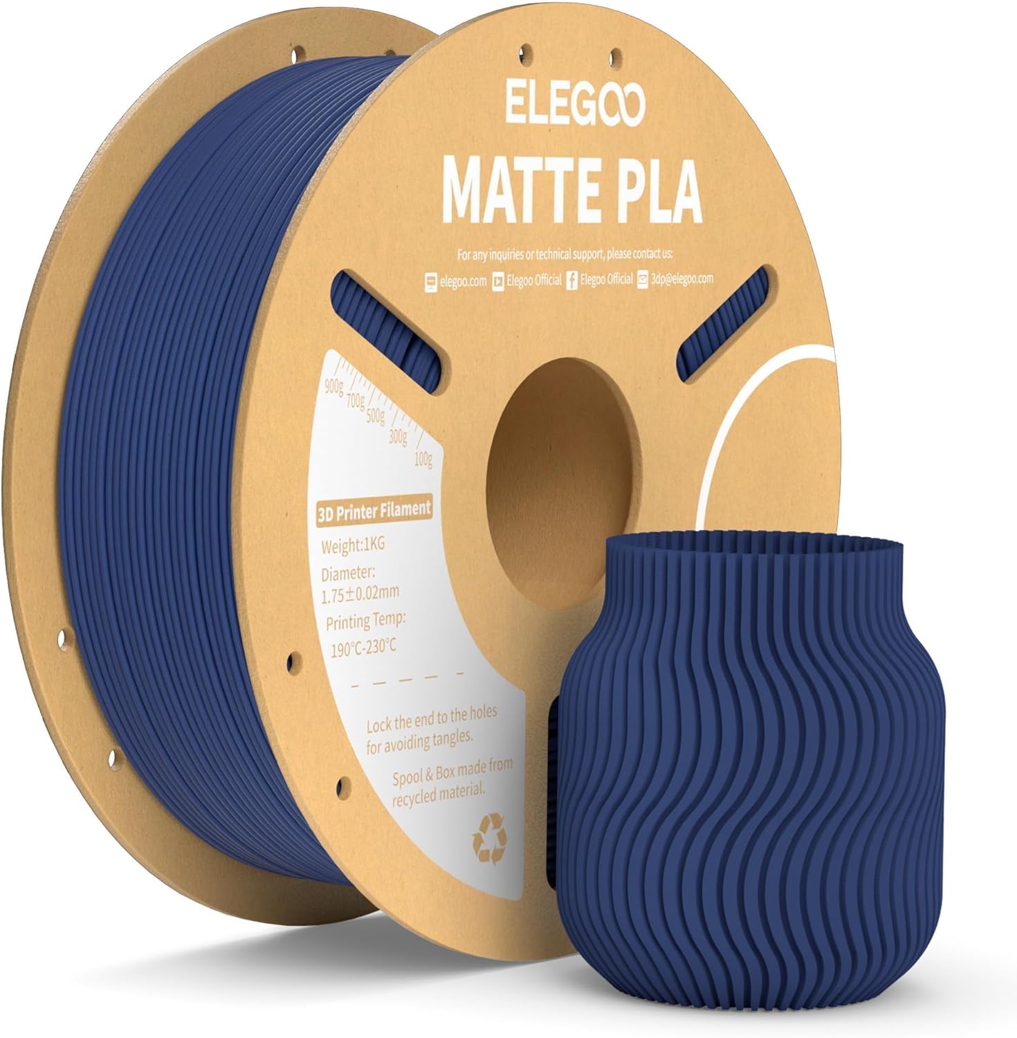 Matte PLA Filament Navy Blue