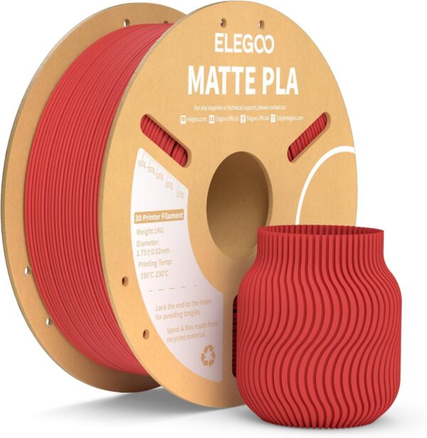 Matte PLA Filament Ruby Red