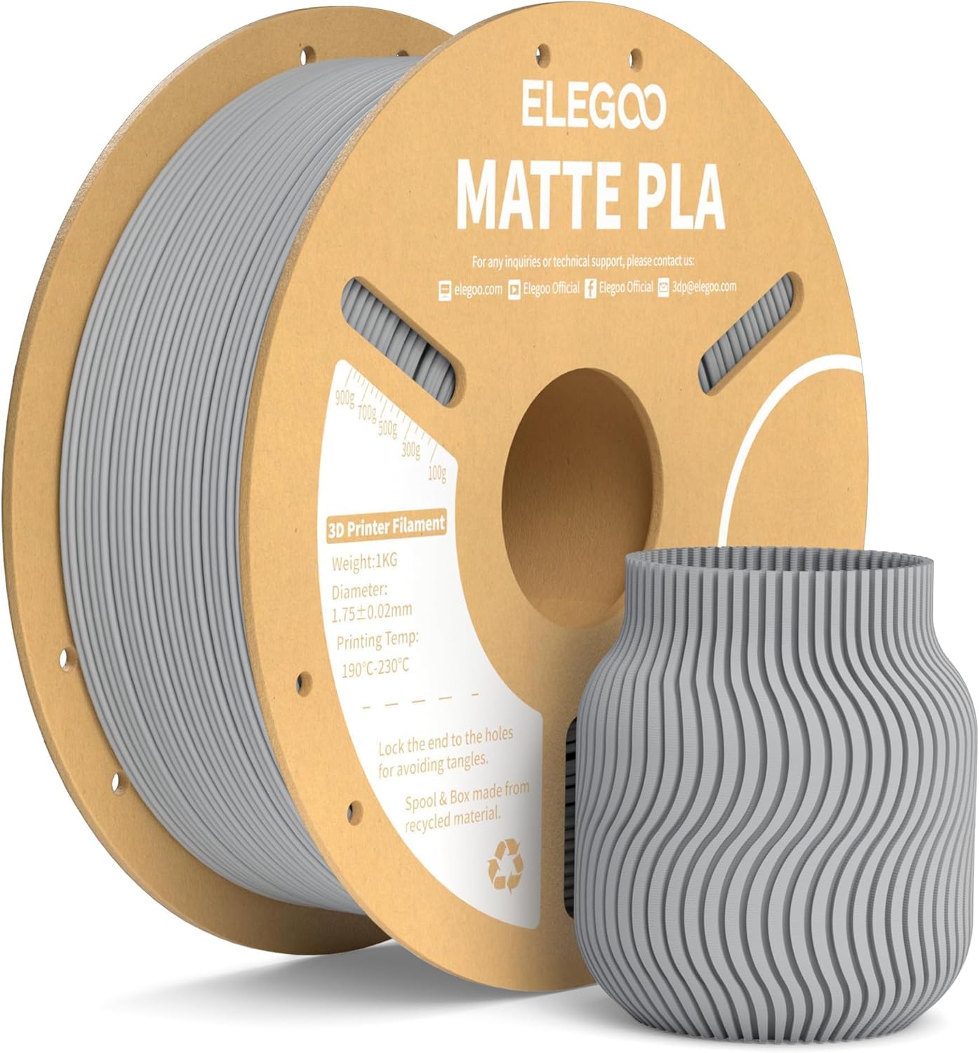 Matte PLA Filament Slate Gray Matte PLA Filament Slate Gray