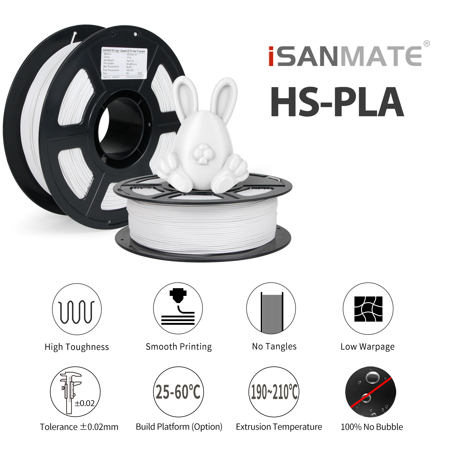 High Speed PLA+ i6 White 2