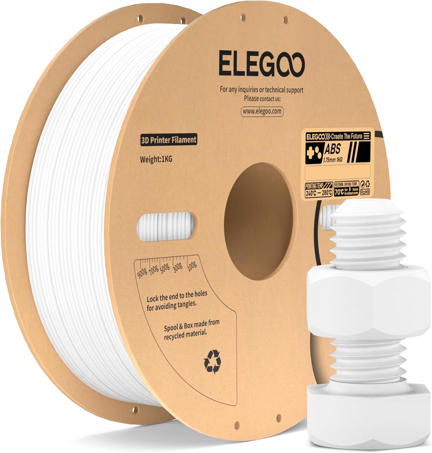 Elegoo ABS White filament Elegoo ABS White filament