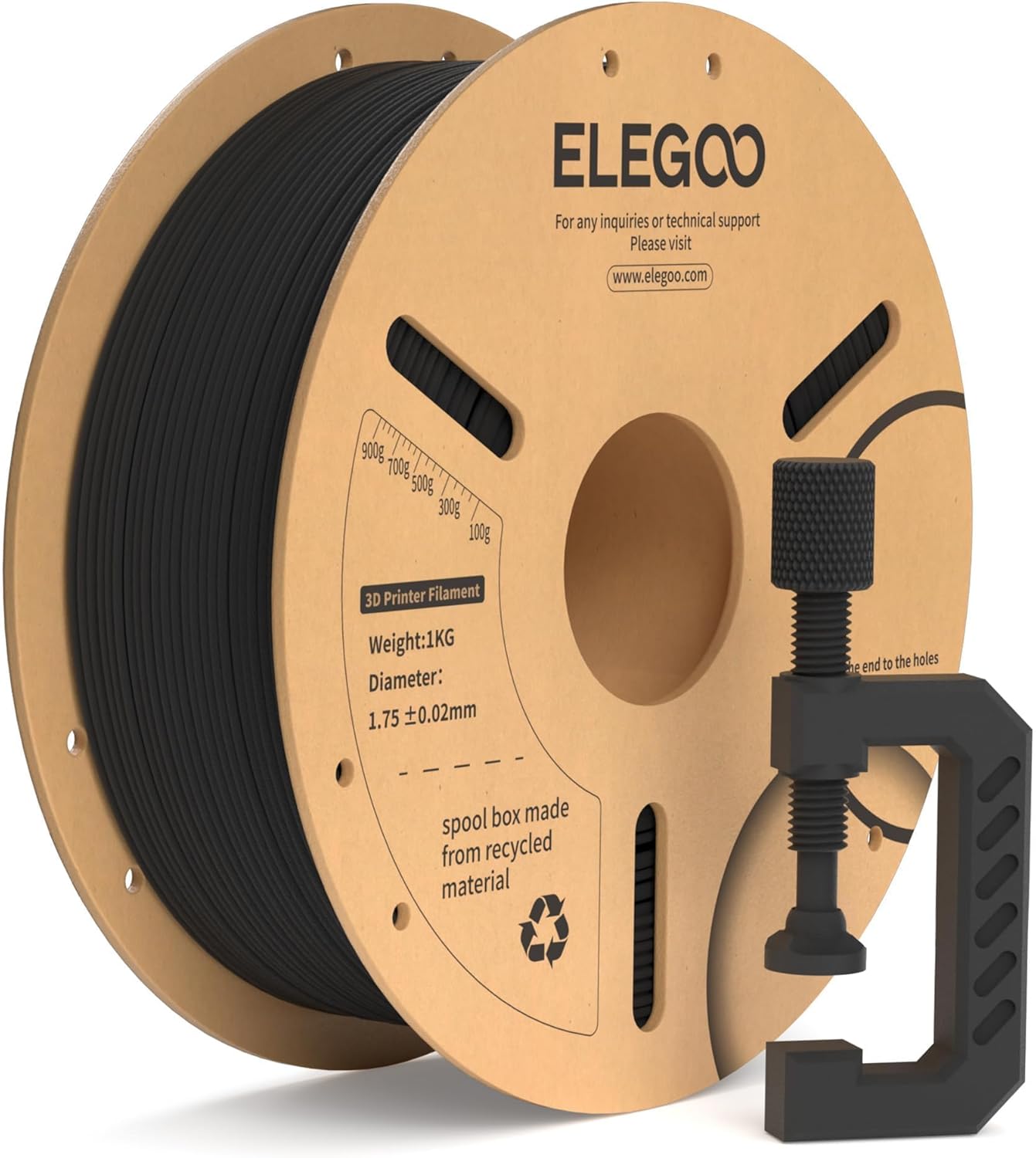 Elegoo PLA-CF Black filament 1kg spool