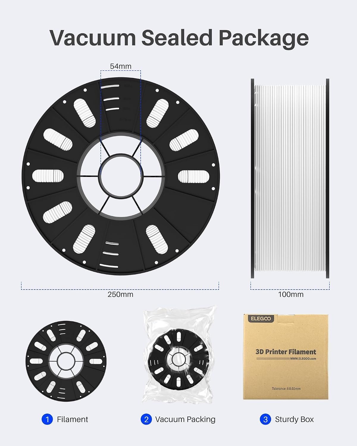 Elegoo 3kg spool size