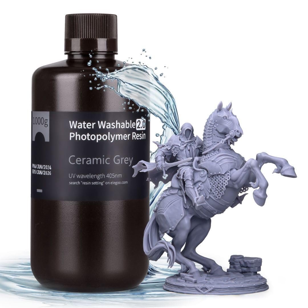 ELEGOO Water Washable Resin 2.0 Ceramic Grey 1000g